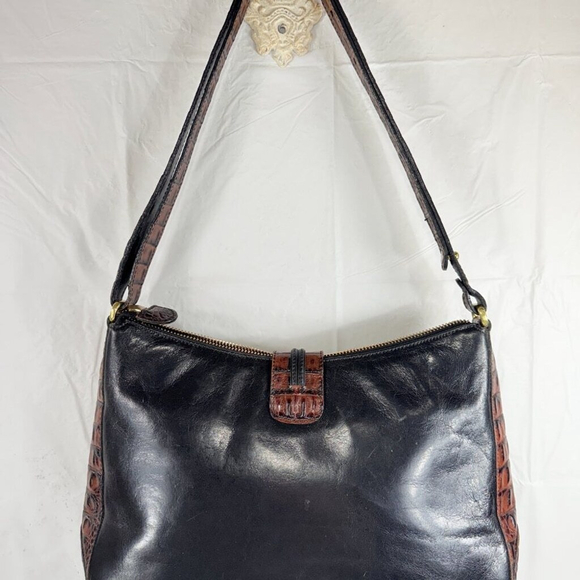 Brahmin Isabelle Black Tuscan Italian Leather Purse Crossbody - Picture 2 of 15